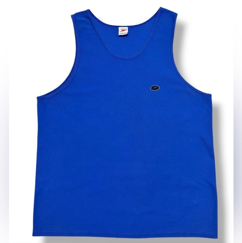 SPEEDO Blue Textured Cotton Scoop Neck Tank VINTAGE 1998